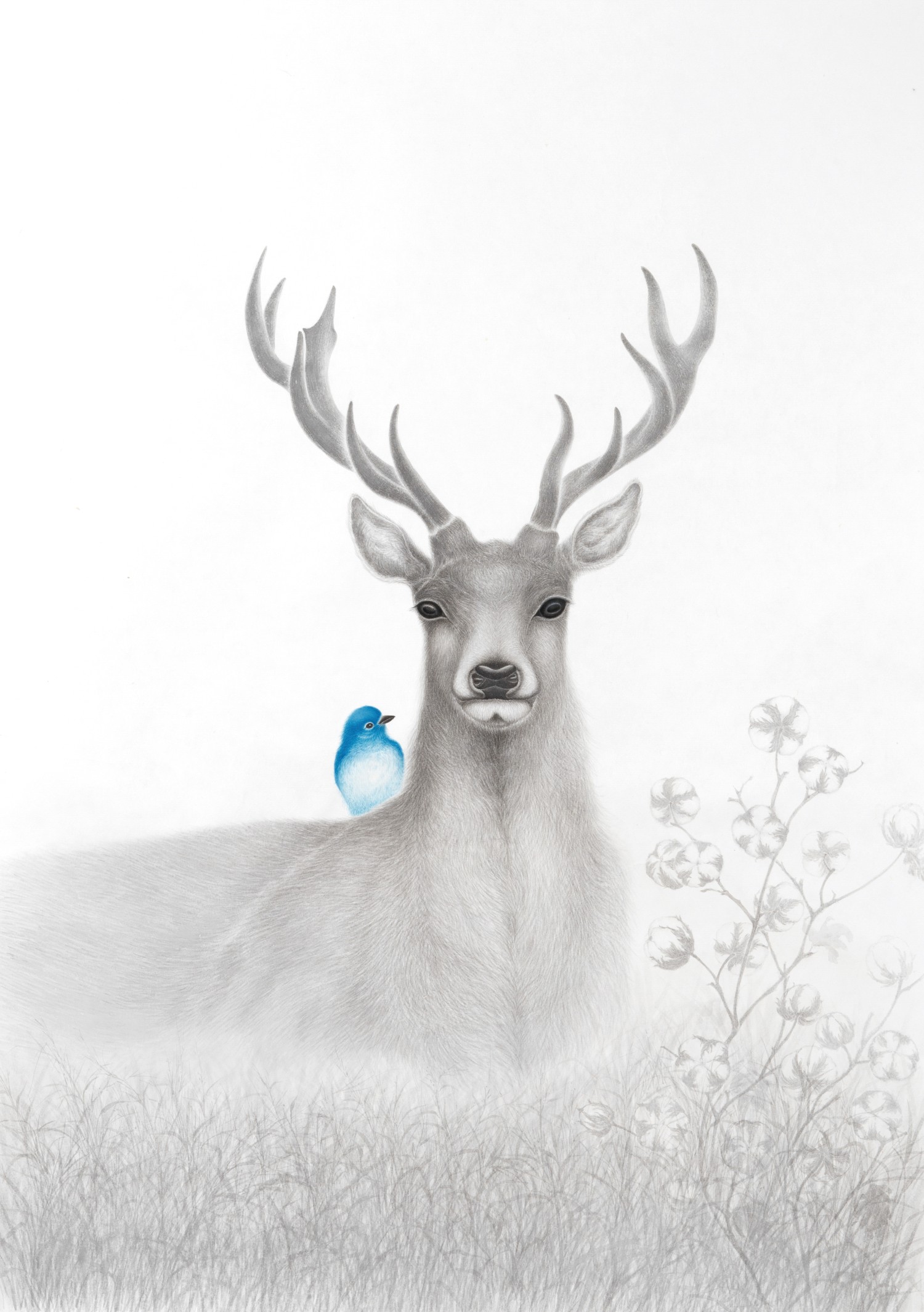 공존  145.5×100cm, 한지에 먹과채색, 2024