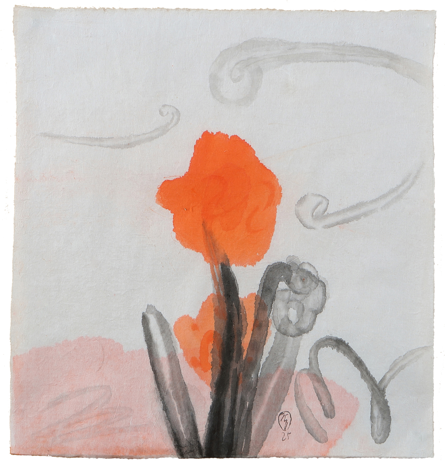 The history of things - seed &amp; winds II. 06_한지에 먹_39.5×37.5cm_2025