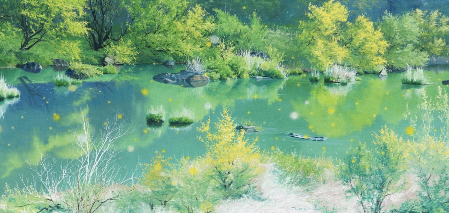 breath of wind202104_55x116.8cm_oil on canvas_2023_9,800,000