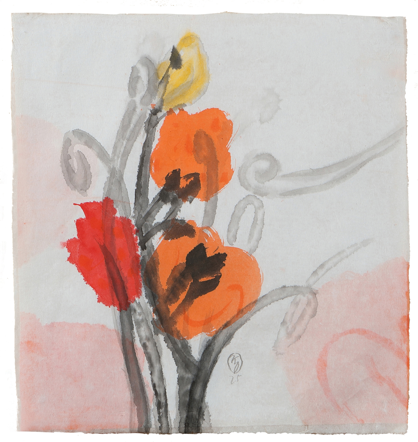 The history of things - seed &amp; winds II. 04_한지에 먹_39.5×37.5cm_2025