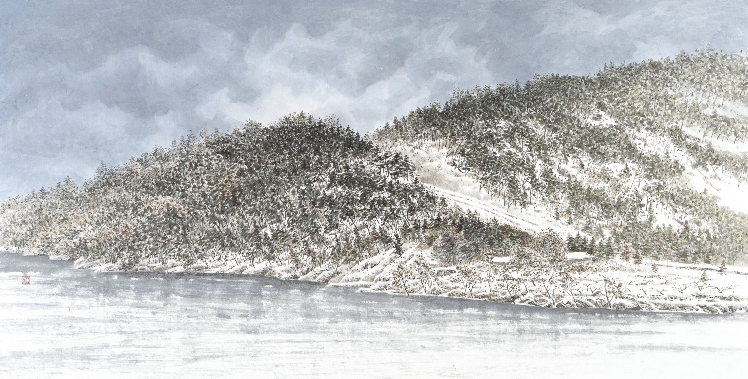 12월 어느날 72×142cm, 한지에 수묵담채, 2025