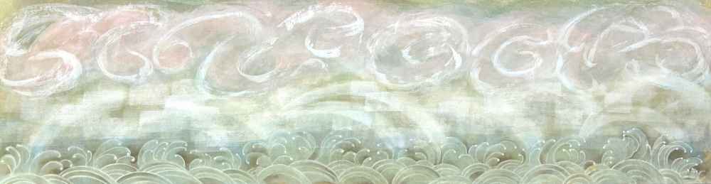 여백의 시선 28.5×108cm, 순지에 채색, 2026