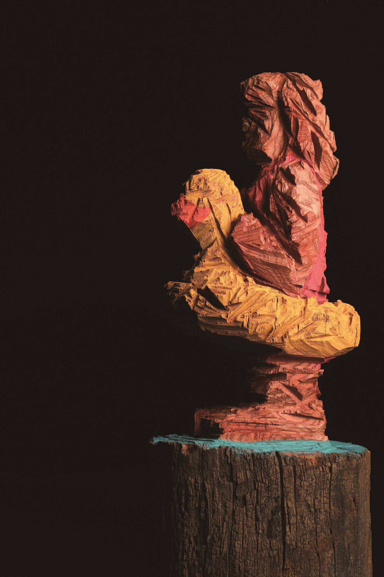 생존 튜브II   300 × 300 × 720mm, 참죽나무에 아크릴, 2025