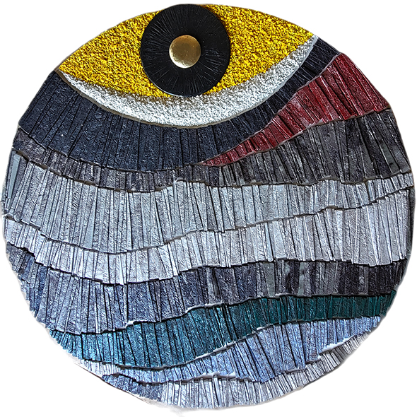 안미정, 시선으로부터의 도피 120 x 120cm, Ceramic on Steel, 2025