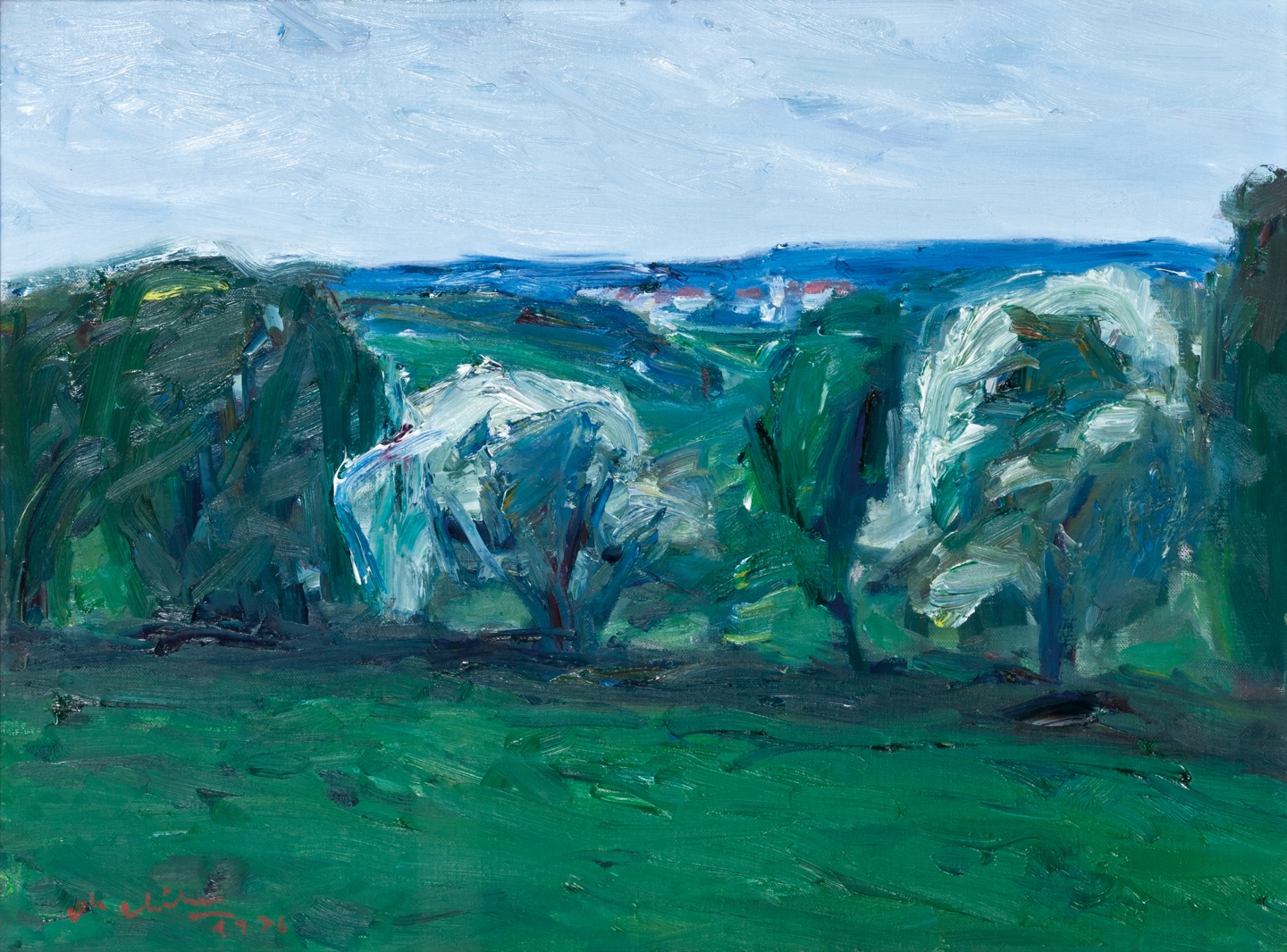 오지호, 북국의 봄, 1976, 캔버스에 유채, 45.5×61cm