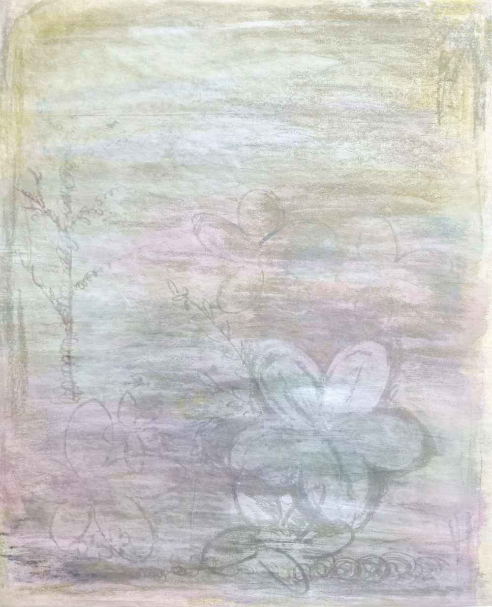 여백 74×39cm, 장지에 채색 ,혼합 재료, 2026